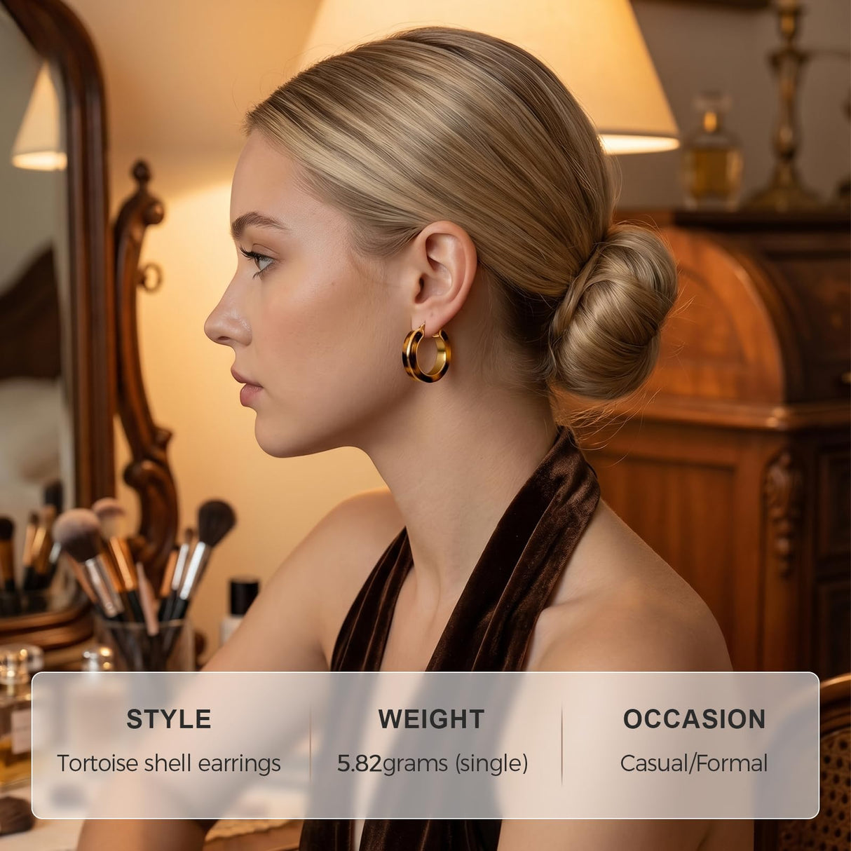 EYESHOCK Chunky Hoop Earrings for Women, Tortoise Shell Leopard Hoops