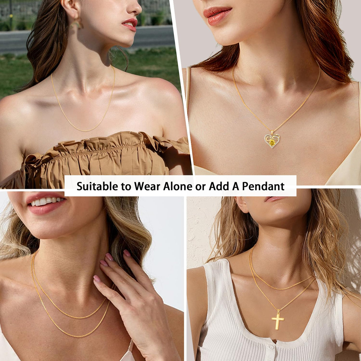 Jewlpire 18k Gold Plated Chain Necklace for Women, 1.1mm Cable Chains 18K Gold Plated Chain for Women Shiny & Sturdy Women's Chains Necklace, 18 Inches