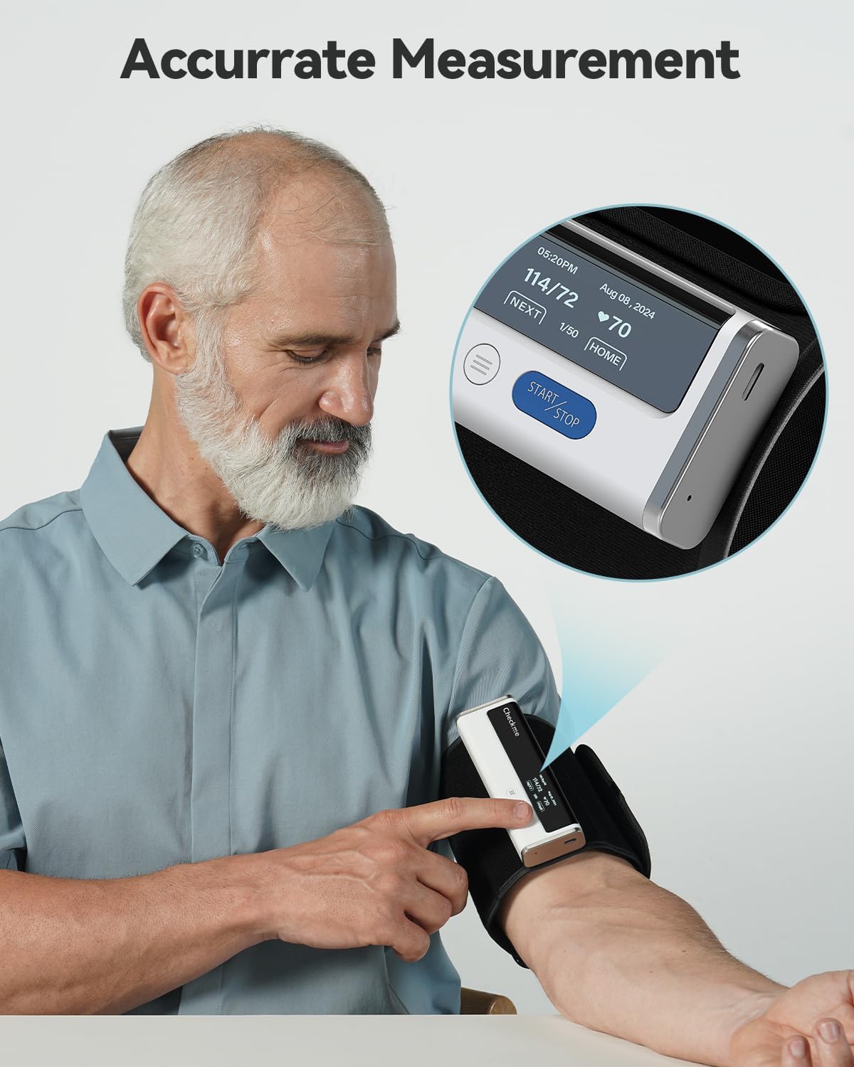 Checkme BP2A Blood Pressure Monitor for Home Use Upper Arm - Bluetooth BP Machine Cuff, Accurate Digital Readings in 30 Seconds, Unlimited Data Stored in App for iOS & Android, FSA/HSA Eligible