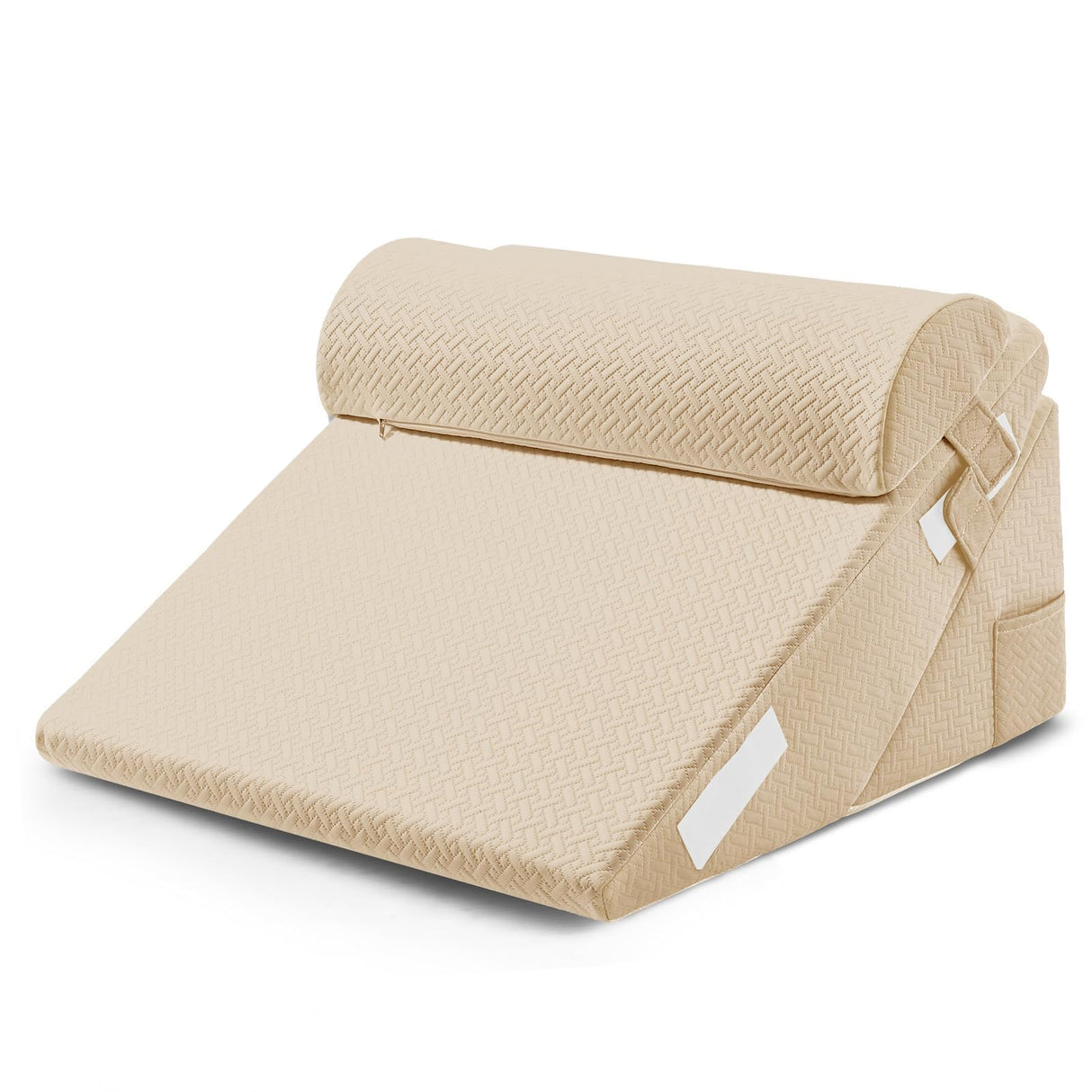 Sasttie Wedge Pillow Set for After Surgery, Adjustable Orthopedic Bed Wedge Pillow Set for After Surgery, Sleeping, Acid Reflux, Back Pain, and Recovery, Beige