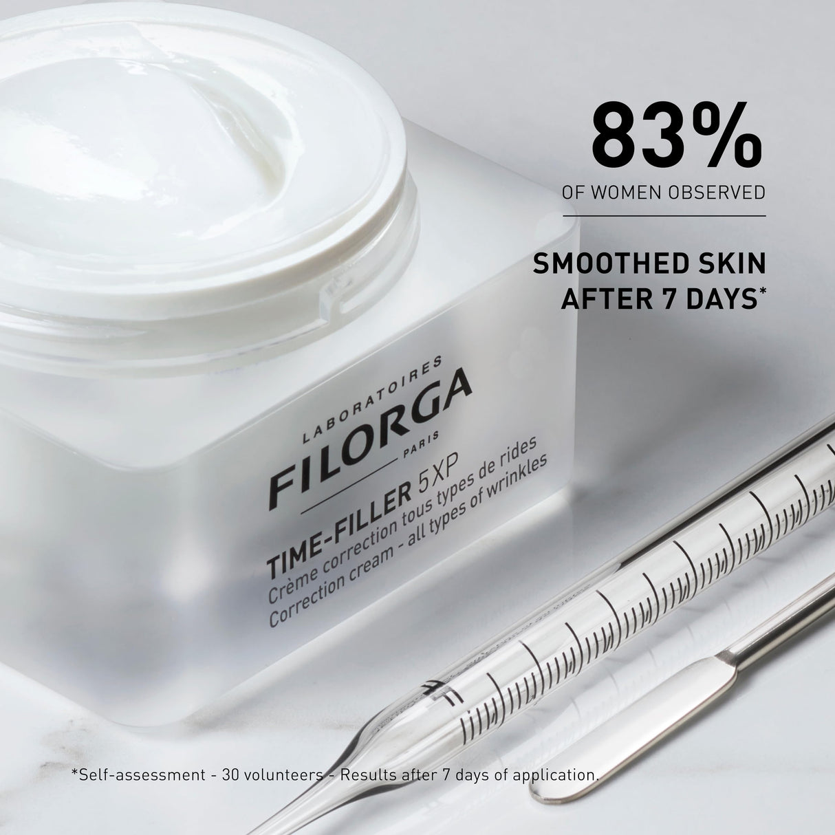 Filorga Time-Filler 5-XP Wrinkle Correction Moisturizing Skin Cream, Enhanced Anti Aging Formula to Reduce and Repair Face, Eye, and Neck Wrinkles and Fine Lines, 1.69 fl oz