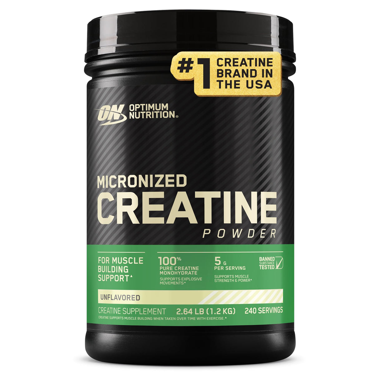 Optimum Nutrition Micronized Creatine Monohydrate Powder, Unflavored, 240 Servings, 1200 Grams (Packaging May Vary)