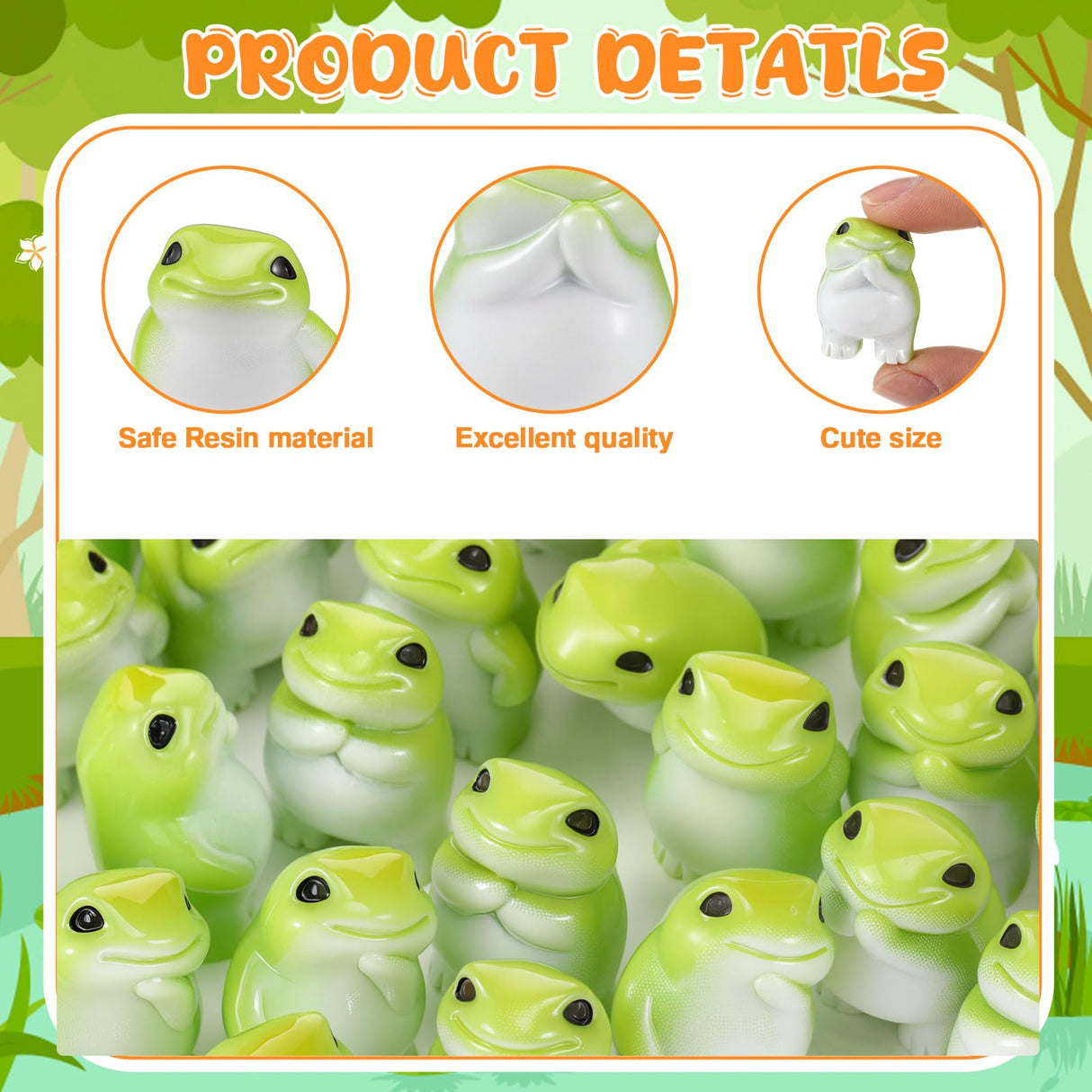 Novabright 30 Pcs Mini Resin Frogs Figurines Small Mini Frogs Figurines to Hide Bulk Miniatures Frog Statue Gift for Home Desktop Miniature Fairy Garden Dollhouse Outdoor Decoration for Summer Party