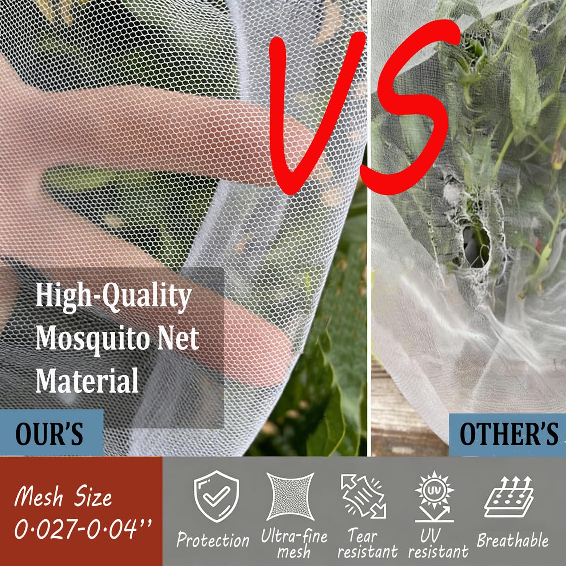 Blueberry Bush Netting Cover with Zipper Drawstring,2 Pcs 3.9 * 5.2 FT