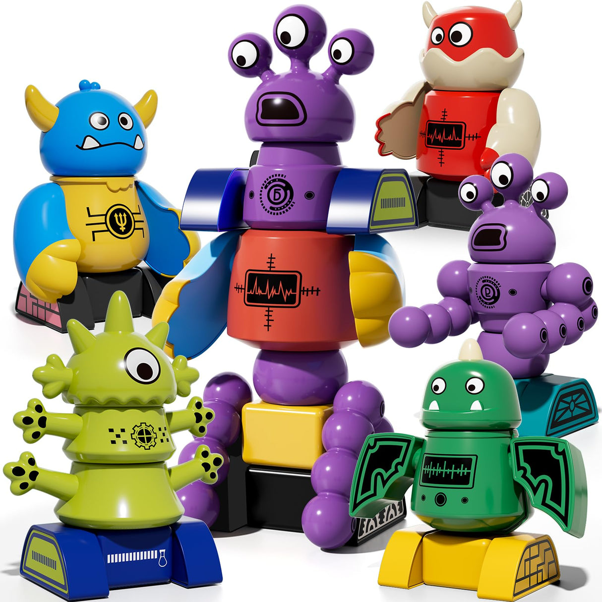 TEMI Magnet Robot Toy for Kids 3-5 Years Old - Monster Magnet Toys Stacking Transform Toys with Storage Box, Set for Boys Age 3 4 5 6 7 Years Old Boys, Christmas and Birthday Gifts