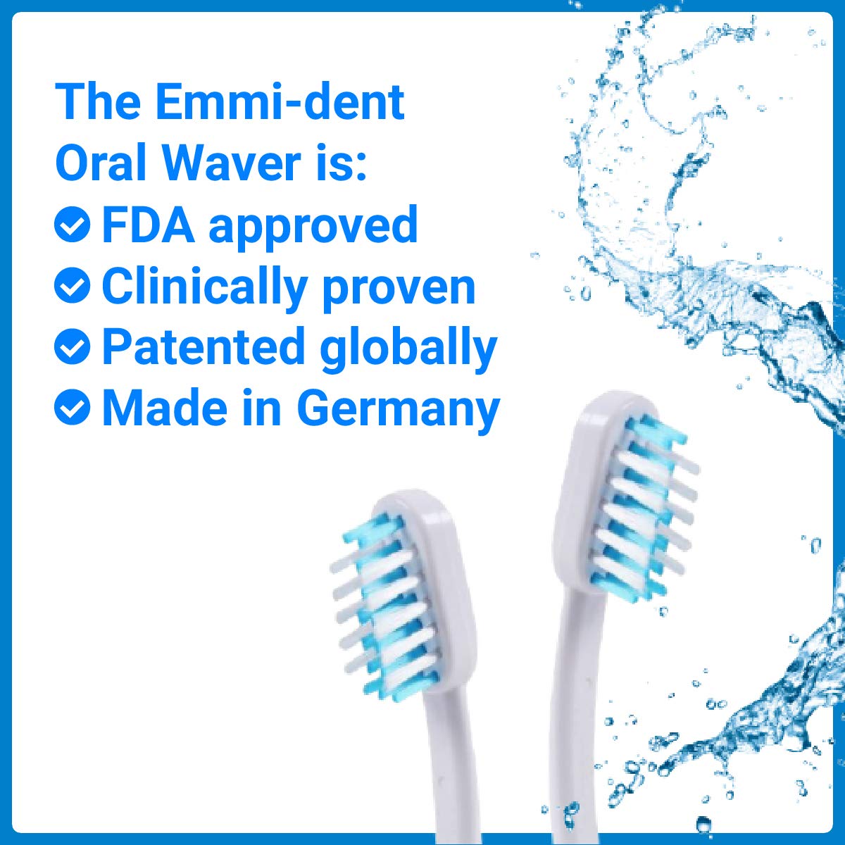 Emmi-dent Metallic/Professional 2-Pin Bristle-Head Attachments - Electric Toothbrush Replacement Heads. Cleans with Ultrasound Waves (Kids/Young Adult 4 Pack)