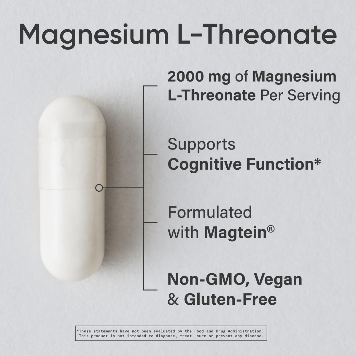 Sports Research® Magnesium L-Threonate 2000mg w/Magtein®, 90 Count