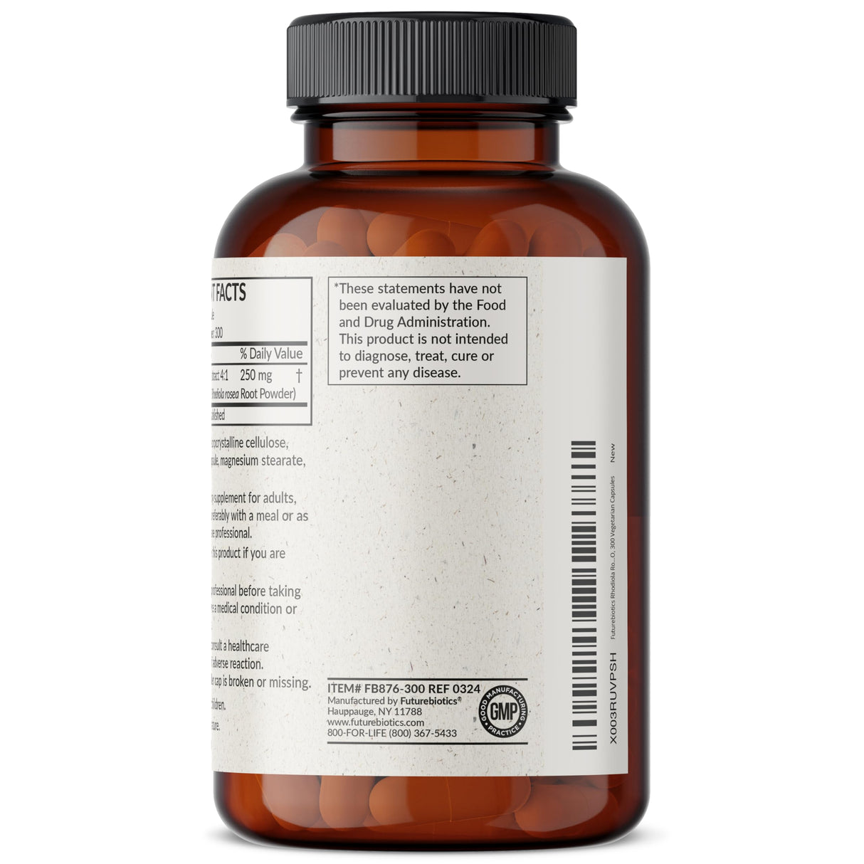 Futurebiotics Rhodiola Rosea Powder Adaptogenic Herb Vegetarian Capsules, 300 Count