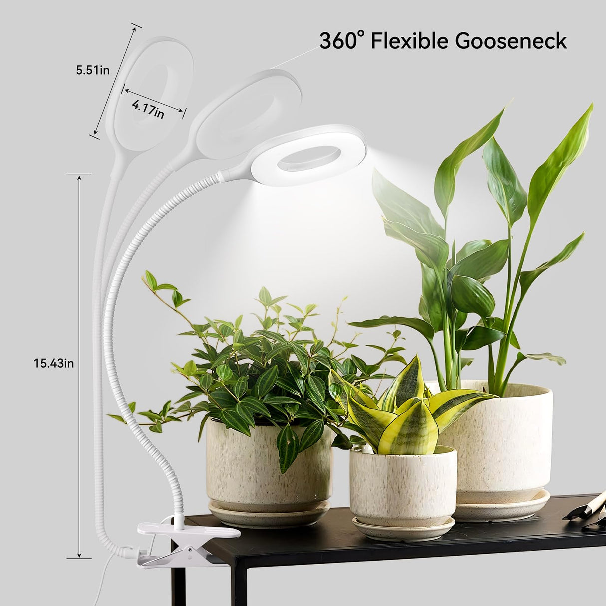 Grow Lights for Indoor Plant Full Spectrum, Clip On Plant Light with Remote