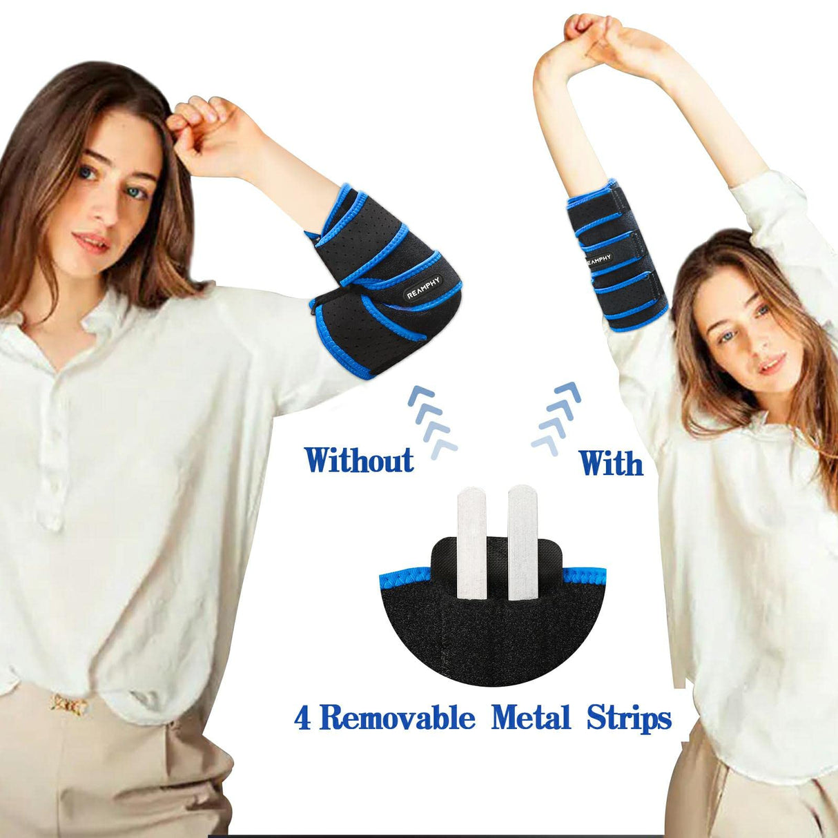 Reamphy Elbow Brace,Comfortable Night Elbow Sleep Support,Elbow Splint, Adjustable Stabilizer Splints, Cubital Tunnel Syndrome,Tendonitis,Ulnar Nerve,Tennis,Fits for Men and Women(Fits Most)