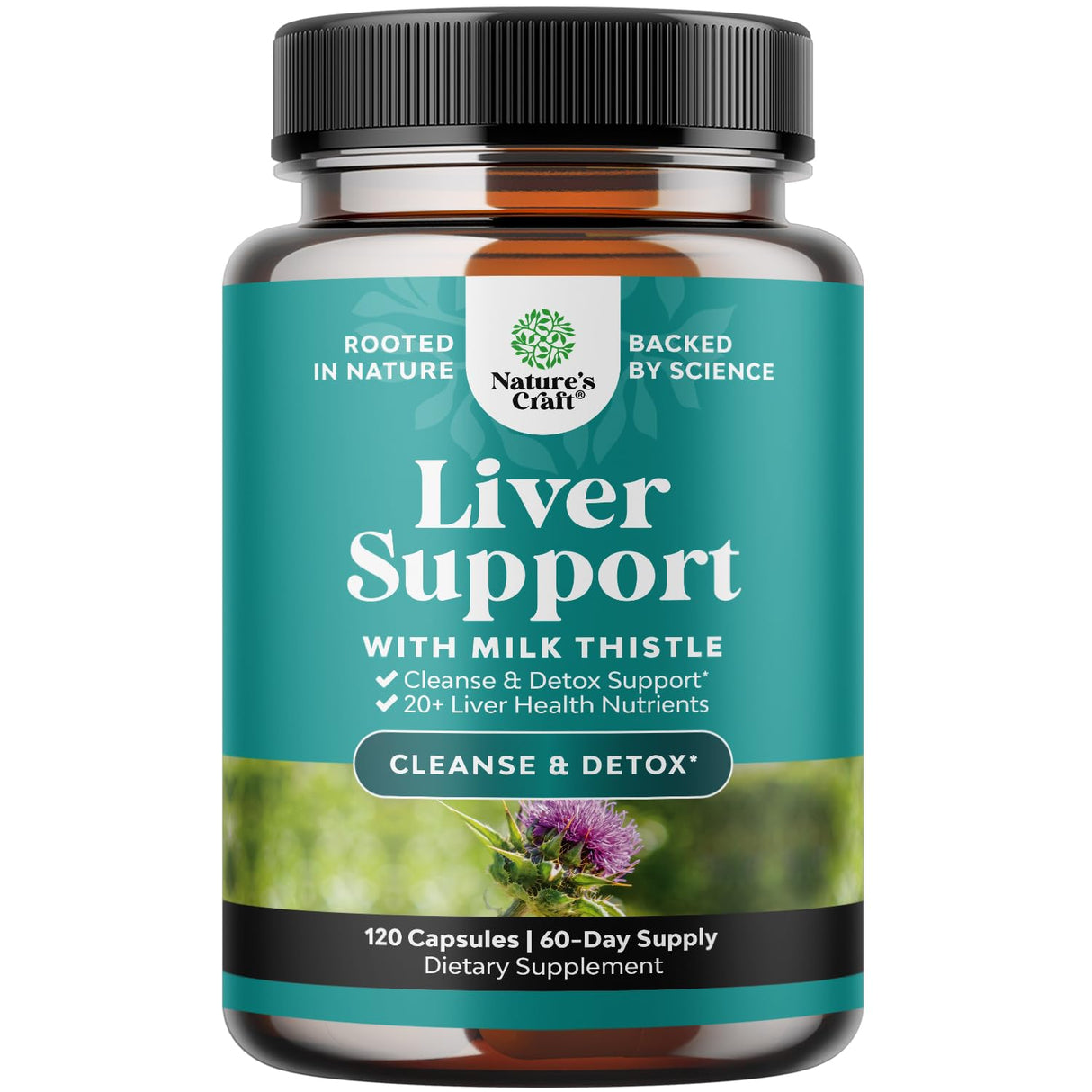 Liver Cleanse Detox & Repair 120 Capsules - Herbal Liver Support Milk Thistle Supplement - Silymarin Milk Thistle Supplements with Dandelion Root, Choline, Beetroot & Artichoke Extract