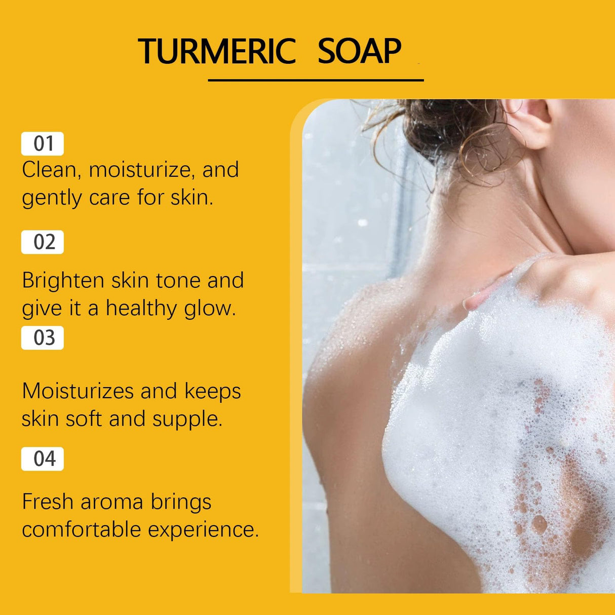 Agicea Turmeric Soap Bar, Lemon Turmeric-Soap Bar for Face and Body, TurmericFace Wash Cleansing Soap for All Skin Types (2)