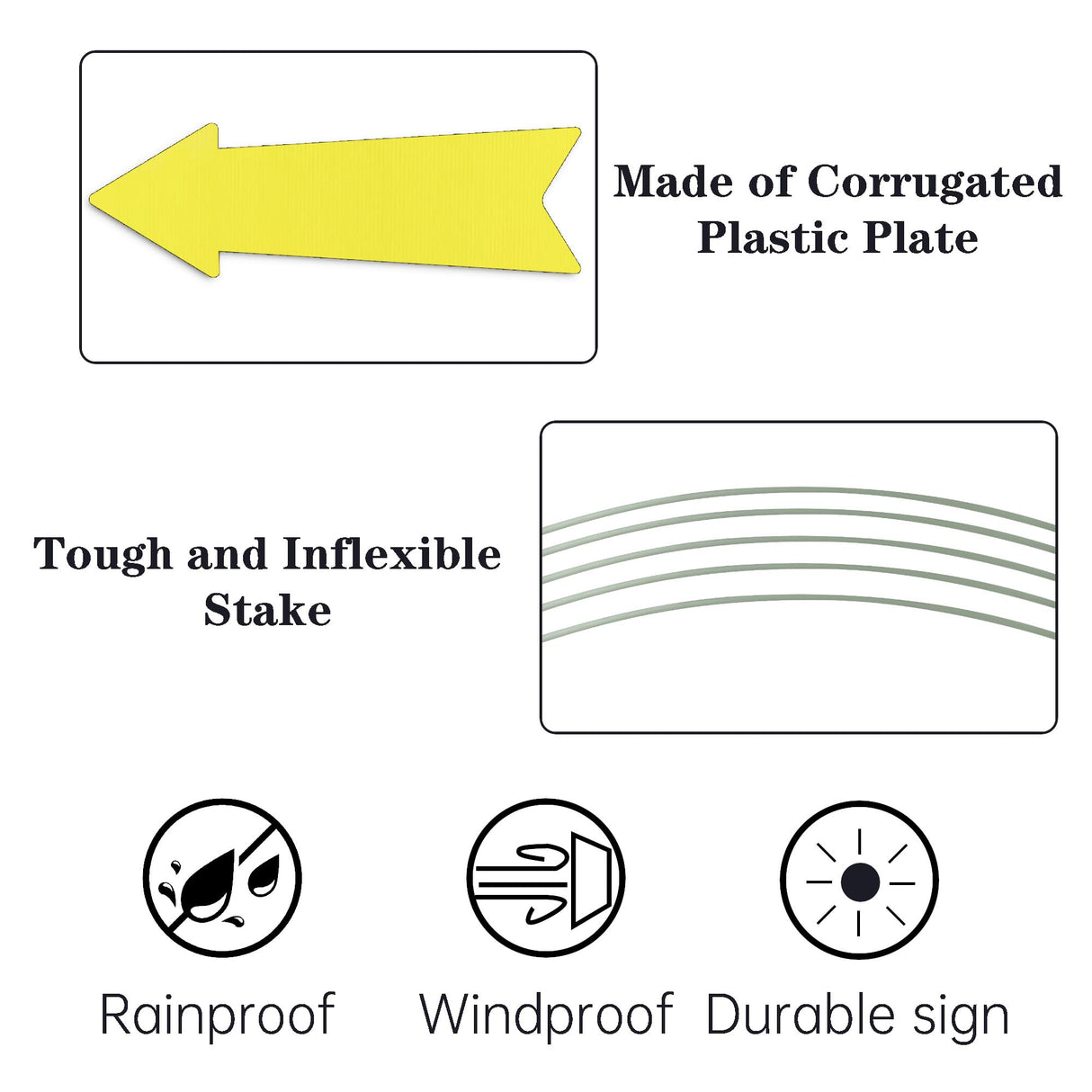Yellow Arrow Signs with Stakes 16 x 5 Inches,This Way Directional Arrow Yard Signs,Christmas Party,Wedding Yard Signs, Birthday Party Signs (20)