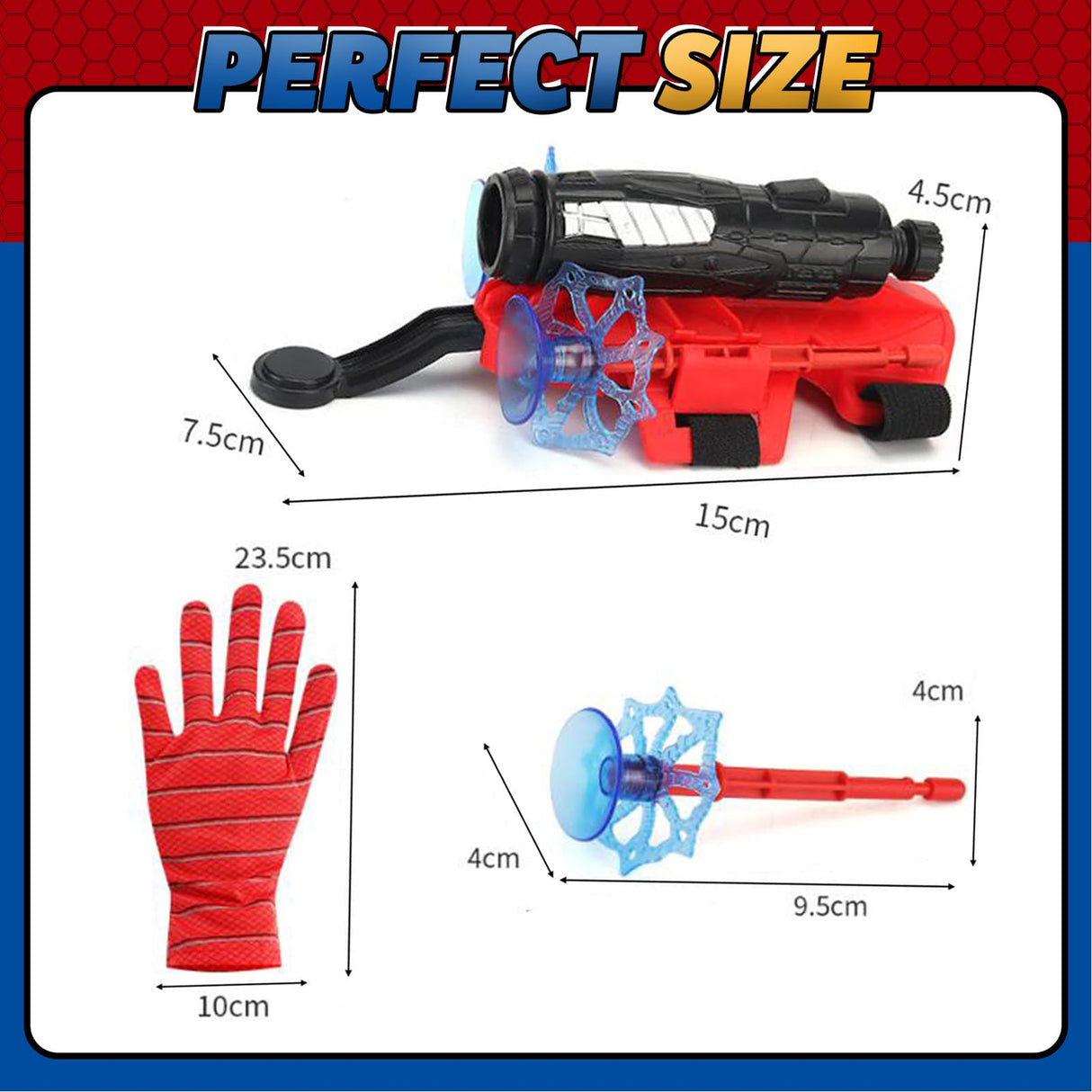 3 Sets Spider Web Shooters Wrist Launcher Toys with Hero Gloves Auto Resetting Boards Spider Cape and Mask Cosplay Costume for Kids Halloween Christmas Birthday Party Present for Boys Girls