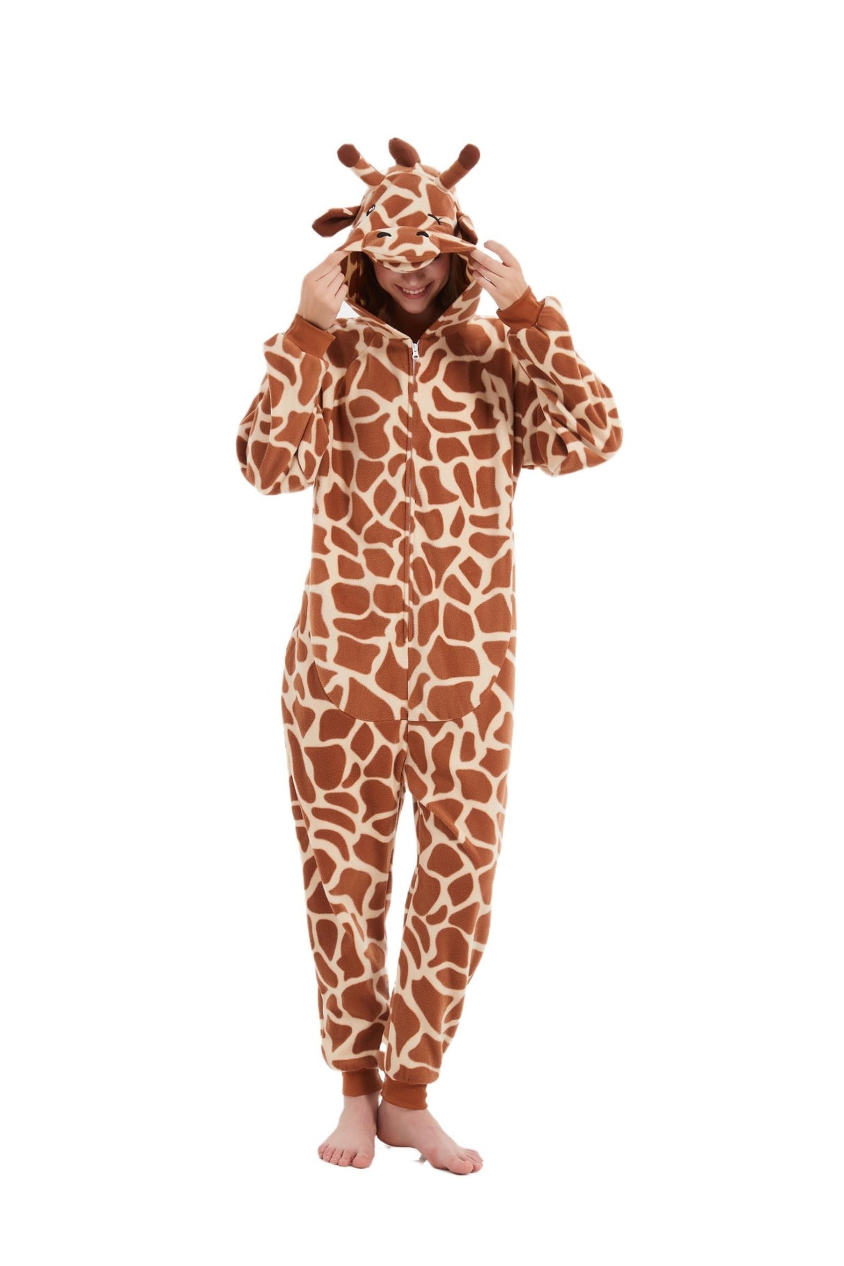 AnmHIwcte Giraffe Onesie Adult Halloween Christmas Cosplay Animal Costume Unisex Pajamas For Women Men
