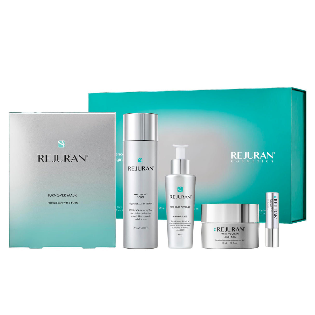 REJURAN® Total Aesthetic Skincare Set - Rejuvenating Daily Skincare Kit with c-PDRN® for Anti-Aging, Firming & Deep Hydration | Special Gift Set for Radiant, Youthful Glass Skin. Korean Skincare.