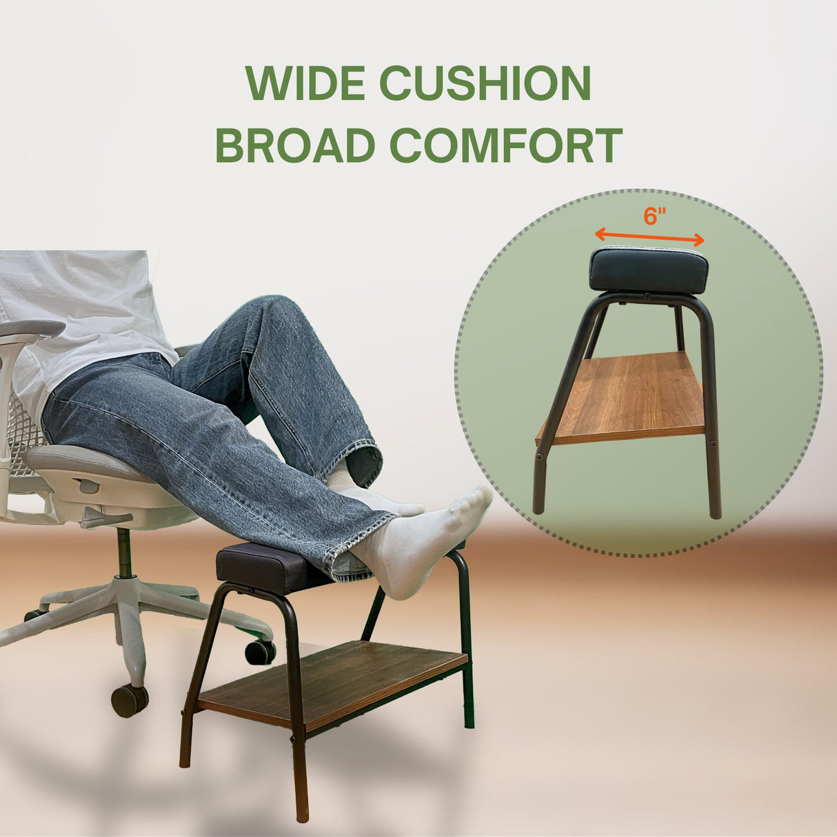 Double Step Footrest Under Desk Versatile Foot Stool Ottoman for Comfortable Desk Work Office Life