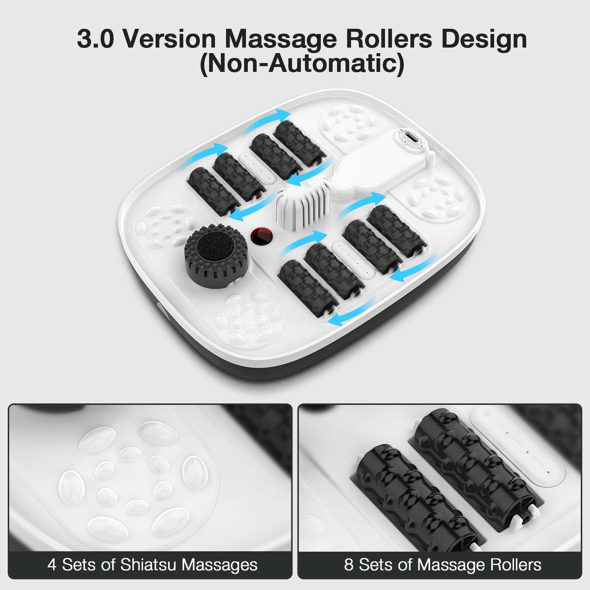 HOSPAN Collapsible Foot Spa, Foot Bath Massager with Heat, Bubble & Massage