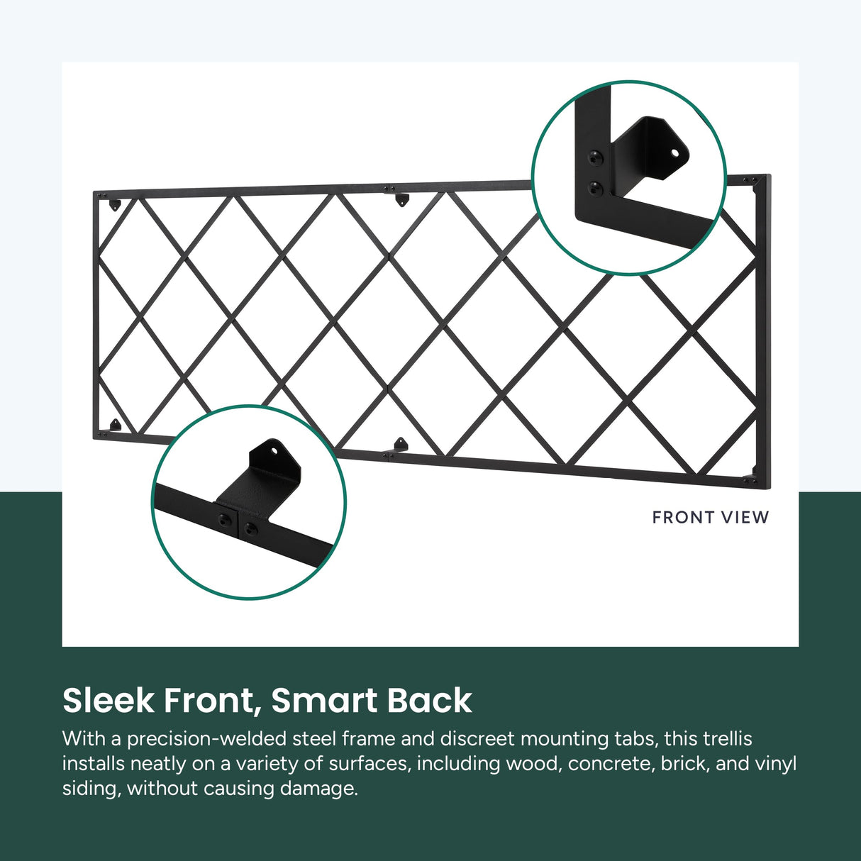 Giant Wall Trellis, 8 Foot Tall (96” high by 32” Wide), for Outdoor Climbing Plants, Sturdy Rectangular Shaped Metal Frame with Lattice Design