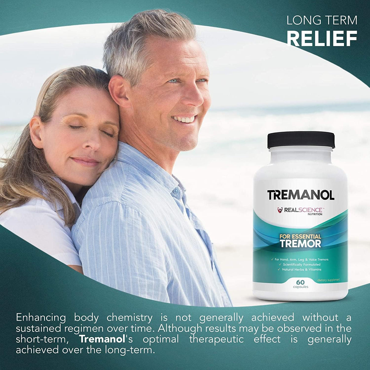 Tremanol Natural Aid for Essential Tremor - Provides Tremor Relief for Shaky Hands, Arm, Leg And Voice (Pack of 3 Of 60 Capsules Each)