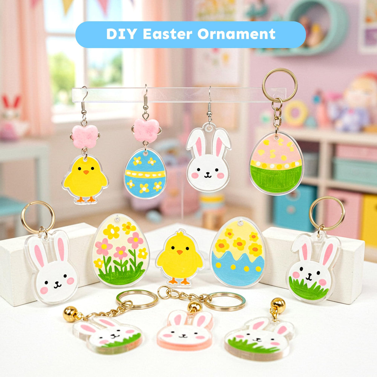 Auihiay 24 Sheets Printable Shrink Dink Sheets, Semi-Transparent Shrinky Films Papers for Inkjet Printer, Printable Shrinky Plastic for DIY Crafts Gifts and Keychain Making Christmas Ornament