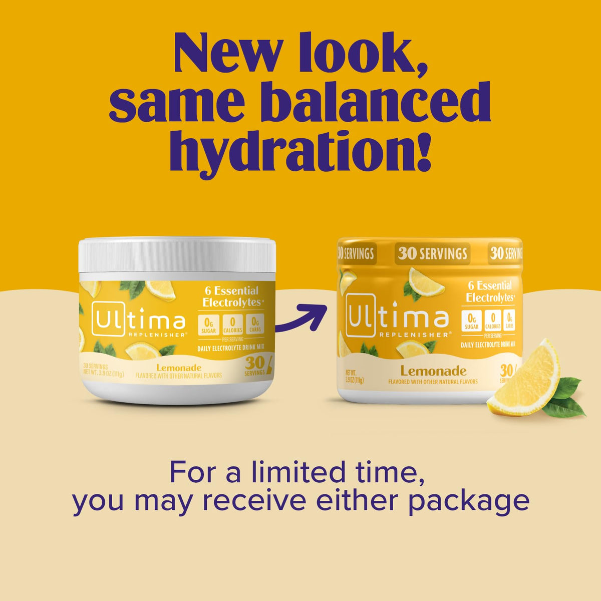 Ultima Replenisher Lemonade Electrolytes Powder, 30-Serving Canister