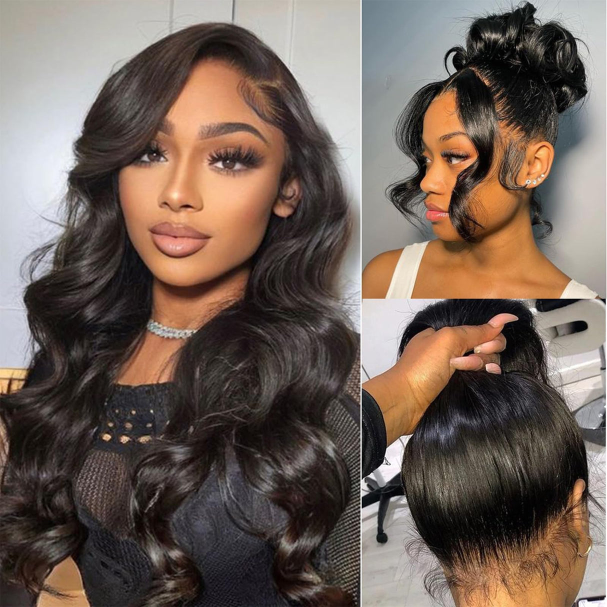 Body Wave 360 Lace Front Wigs Human Hair Pre Plucked Lace Frontal Wigs with Baby Hair for Black Women Natural Black (360 Lace Wigs Human Hair, 22 Inch)