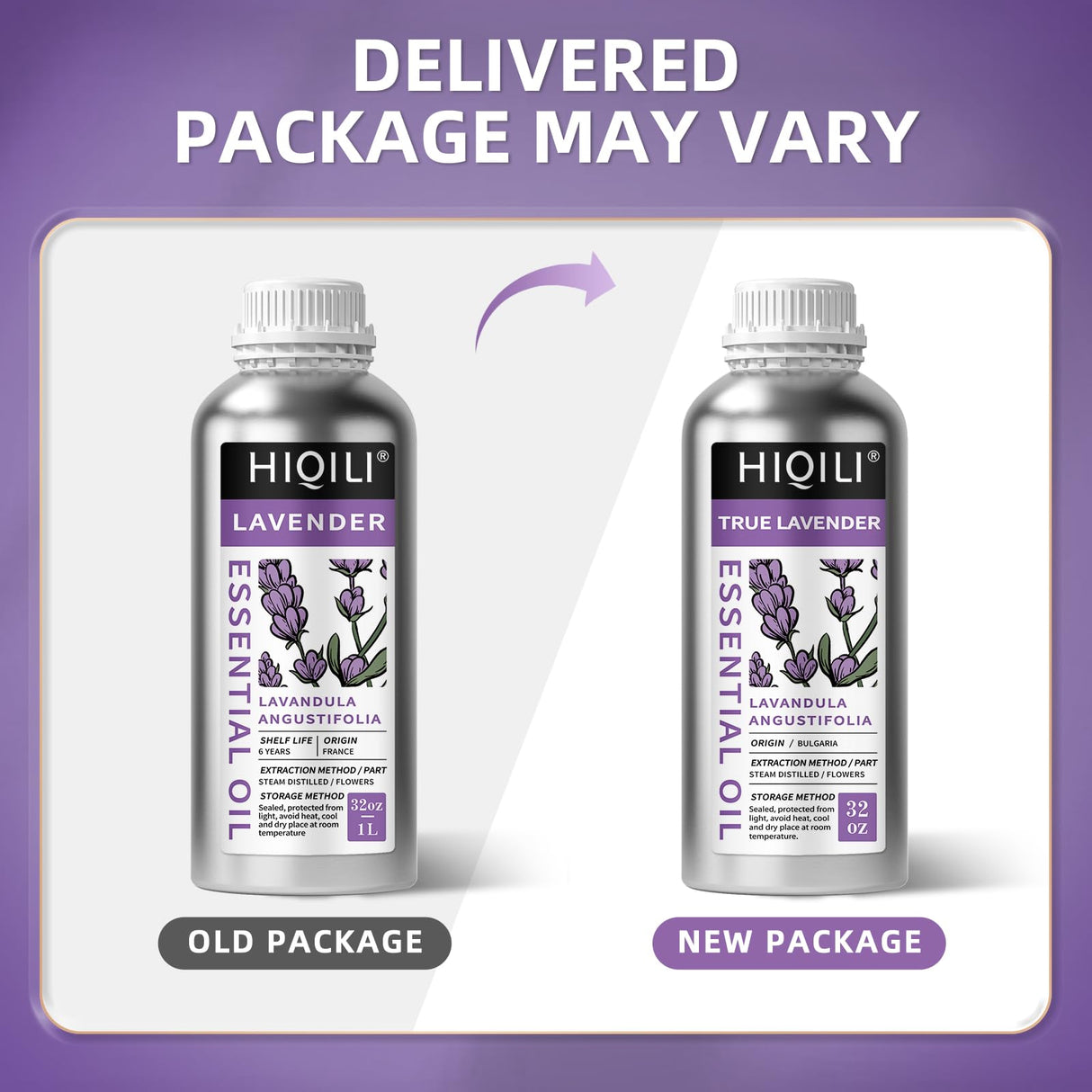 HIQILI 32 Fl Oz Lavender Essential Oil Pure, for Aromatherapy Diffuser, Hair, Includes Premium Quality Glass Dropper-32 Ounces