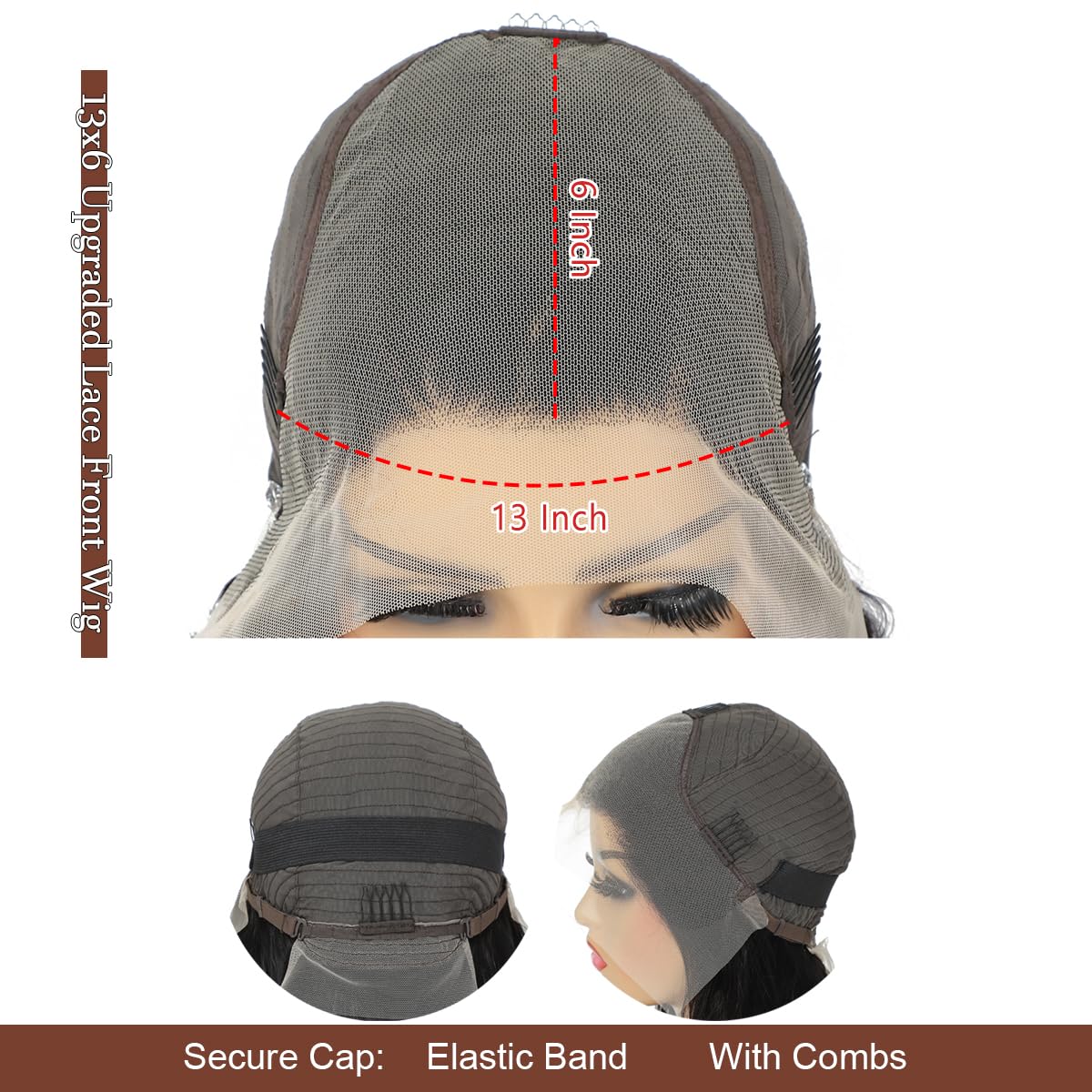 GOLFMAX 30 Inch Chocolate Brown Lace Front Wig Human Hair Body Wave 13x6 HD Lace Front Wigs Pre Plucked 200 Density Colored Brown Wig Human Hair Wigs For Women