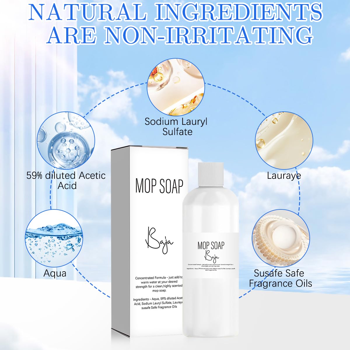 DOUNIU Mop Soap Brazilian Waves, Mop Soap Scented, Luxury Mop Soap, Mop Soap For Floor Cleaning (120ml)