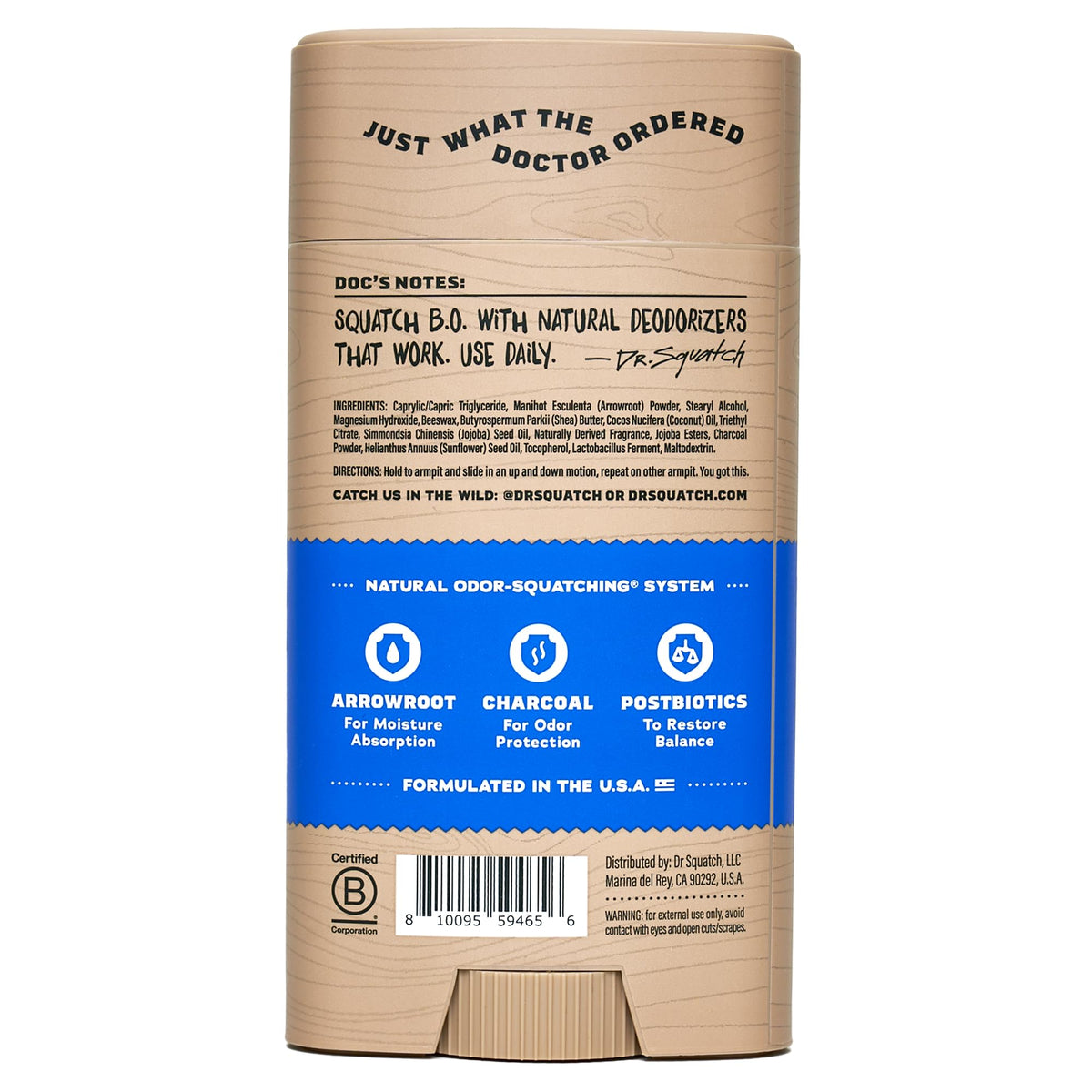 Dr. Squatch Natural Men’s Deodorant, Aluminum Free Deodorant Men (3-Pack)