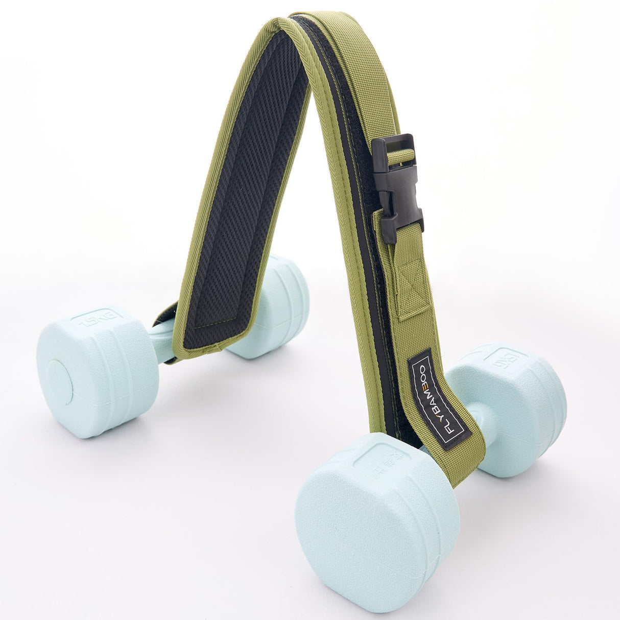 FLYBAMBOO Hip Thrust Belt for Dumbbells,Booty Belt for Hip Thrust Slip-Resistant Padding Green