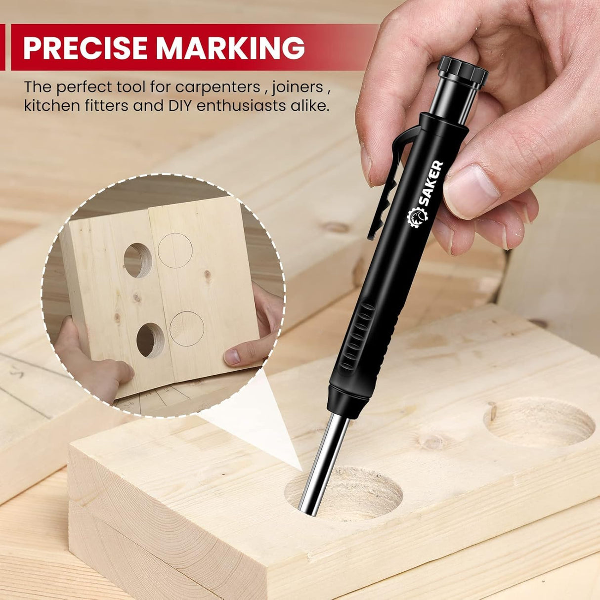 Saker Contour Gauge Profile Tool with Adjustable Lock,Christmas Gifts for Men Women Dad Boyfriend Husband,Precisely Copy Irregular Shape Duplicator for Woodworking Tracing 10 Inch Christmas Packaging