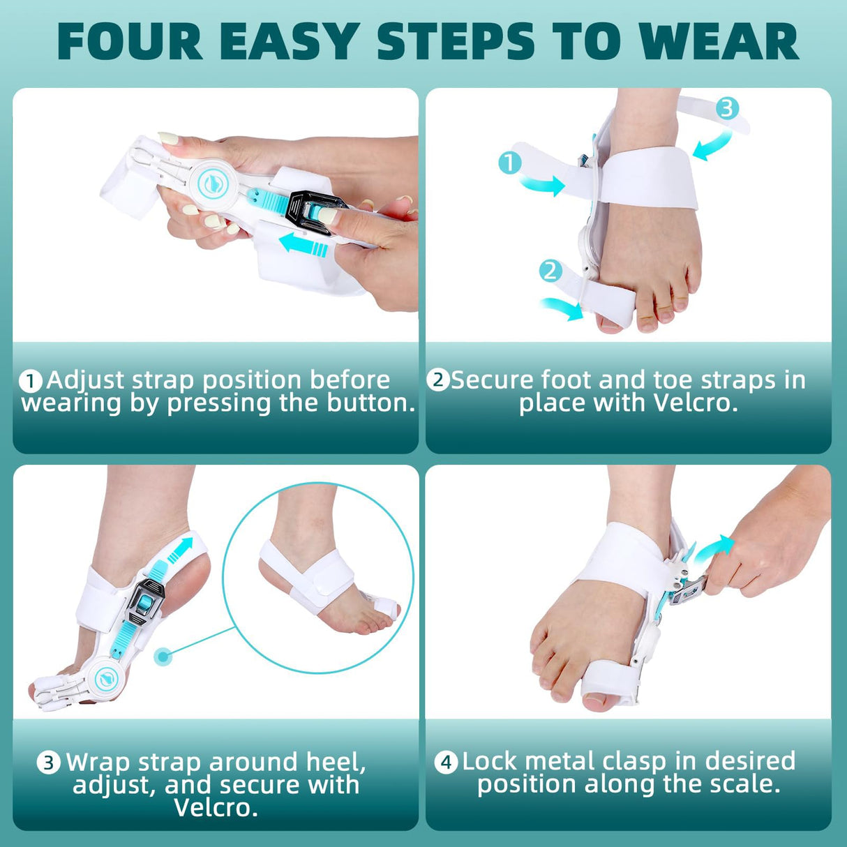 Kutain Upgraded Bunion Corrector for Women & Men, Orthopedic Bunions Correction with Non Slip Big Toe Straighteners, Adjustable Bunion Splint Suitable for Day/Night Feet Bunion Relief (2PCS)