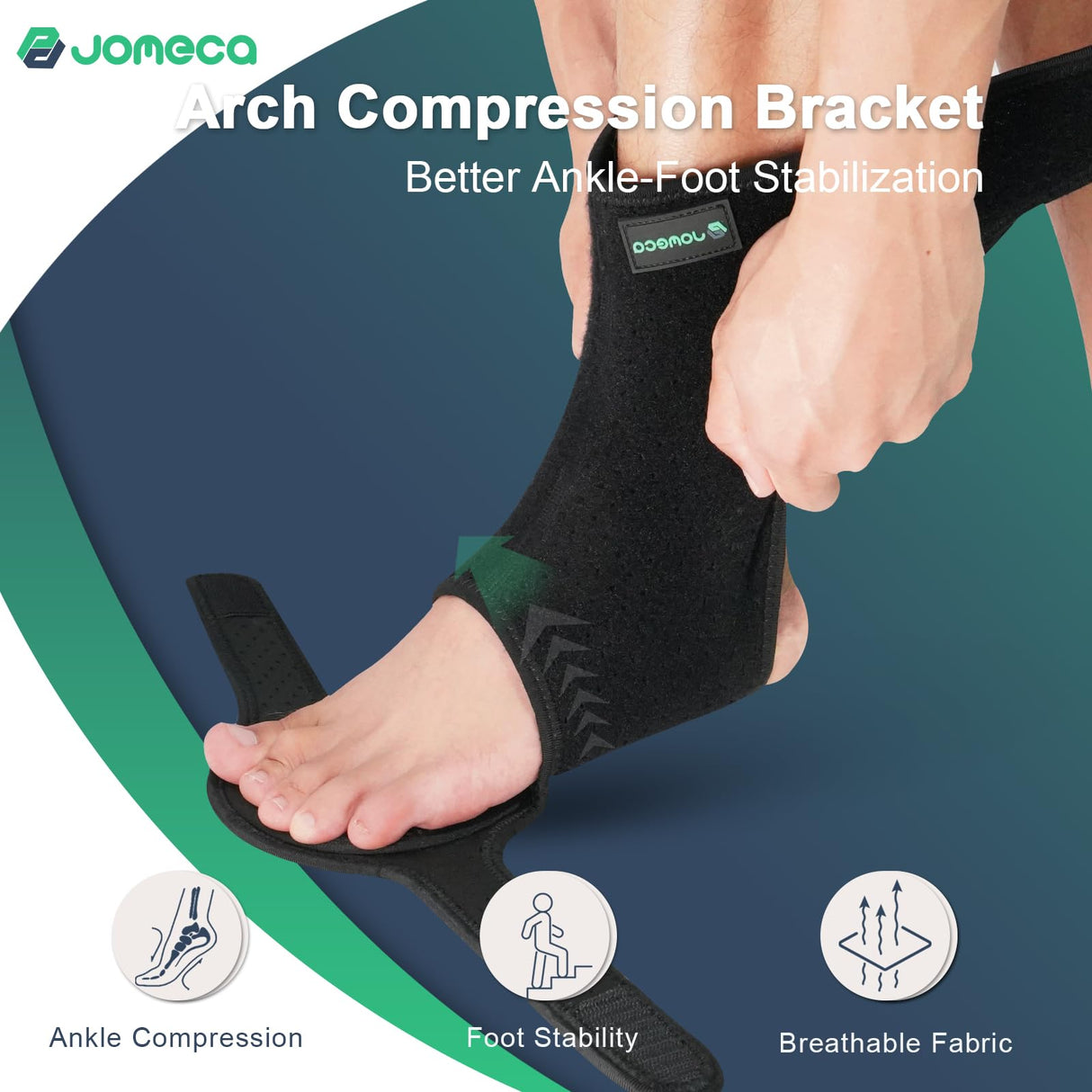 JOMECA Drop Foot Brace with Arch Support Adjustable AFO Foot Orthosis Brace for Walking, Relieve the Instability of Lower Limbs by MS, TBI, Stroke, Cerebral Palsy, Fracture FSA or HSA Eligible (Left, Large)