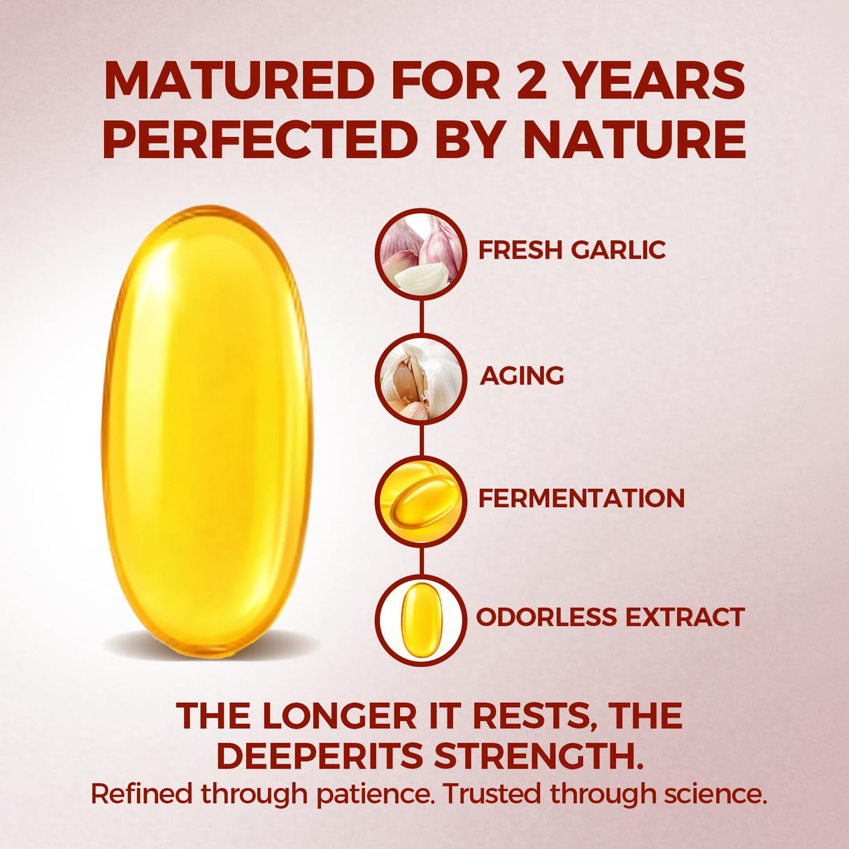 ELARE Aged Garlic Extract Capsules 7500 Odorless - 300 Count, Garlic Supplement, 2-Year Matured - for Heart & Immune Support, Non-GMO, Gluten-Free