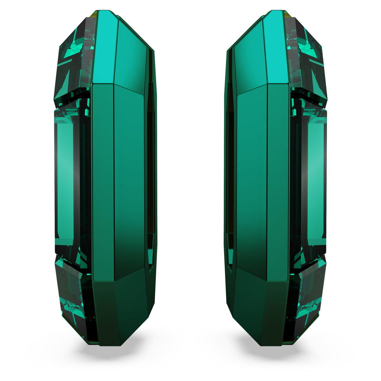 Swarovski Lucent Small Hoop Earrings, Green Octagon-Shaped Crystals, Part of the Swarovski Lucent Collection