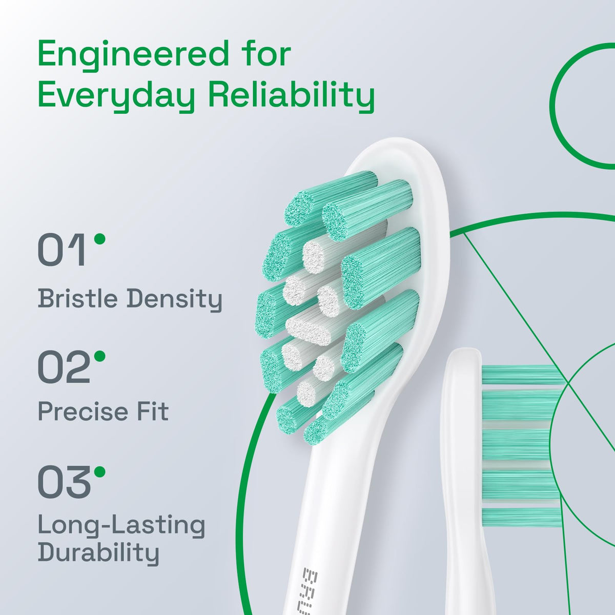 BRUSHMO Plaque Control Replacement Heads for Philips Sonicare, 8 Pack White