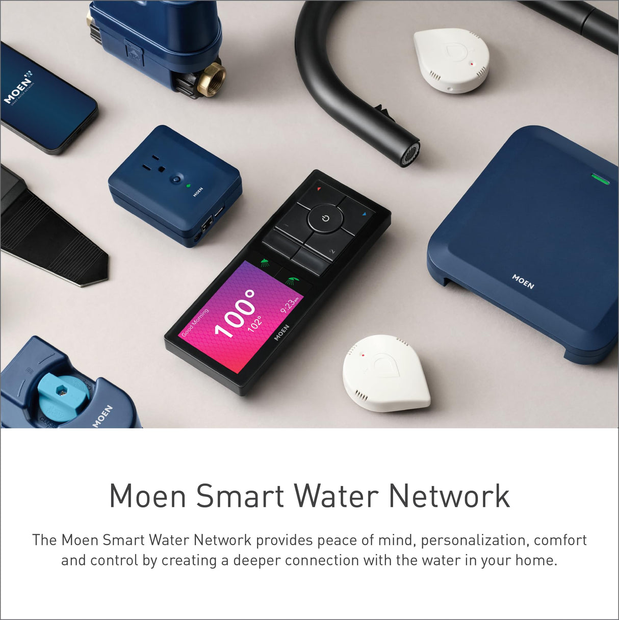 Moen 900-006 Flo by Moen 1-Inch Smart Water Shutoff with 920-004 Flo by Moen Smart Water Detector, 1-Pack