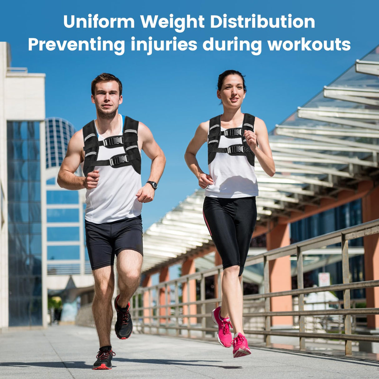 Zikopomi Weighted Vest with Two Adjustment Straps for Men Women, 8lbs/12lbs/16lbs/20lbs Weight Vest with Reflective Stripes for Workout, Strength Training, Running, Fitness, Muscle Building, Weight Loss+1