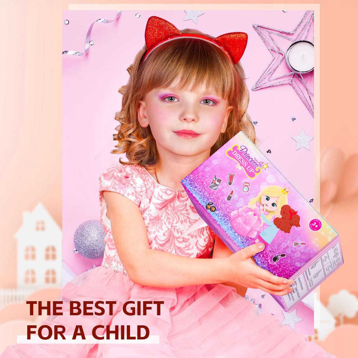 Kids Makeup Sets for Girls Toys - Washable Makeup for Kids with Mirror, Real Dressing Table with Stand, Princess Play Makeup Kit Perfect for 3 4 5 6 7 8-12 Year Old Girls Birthday & Christmas