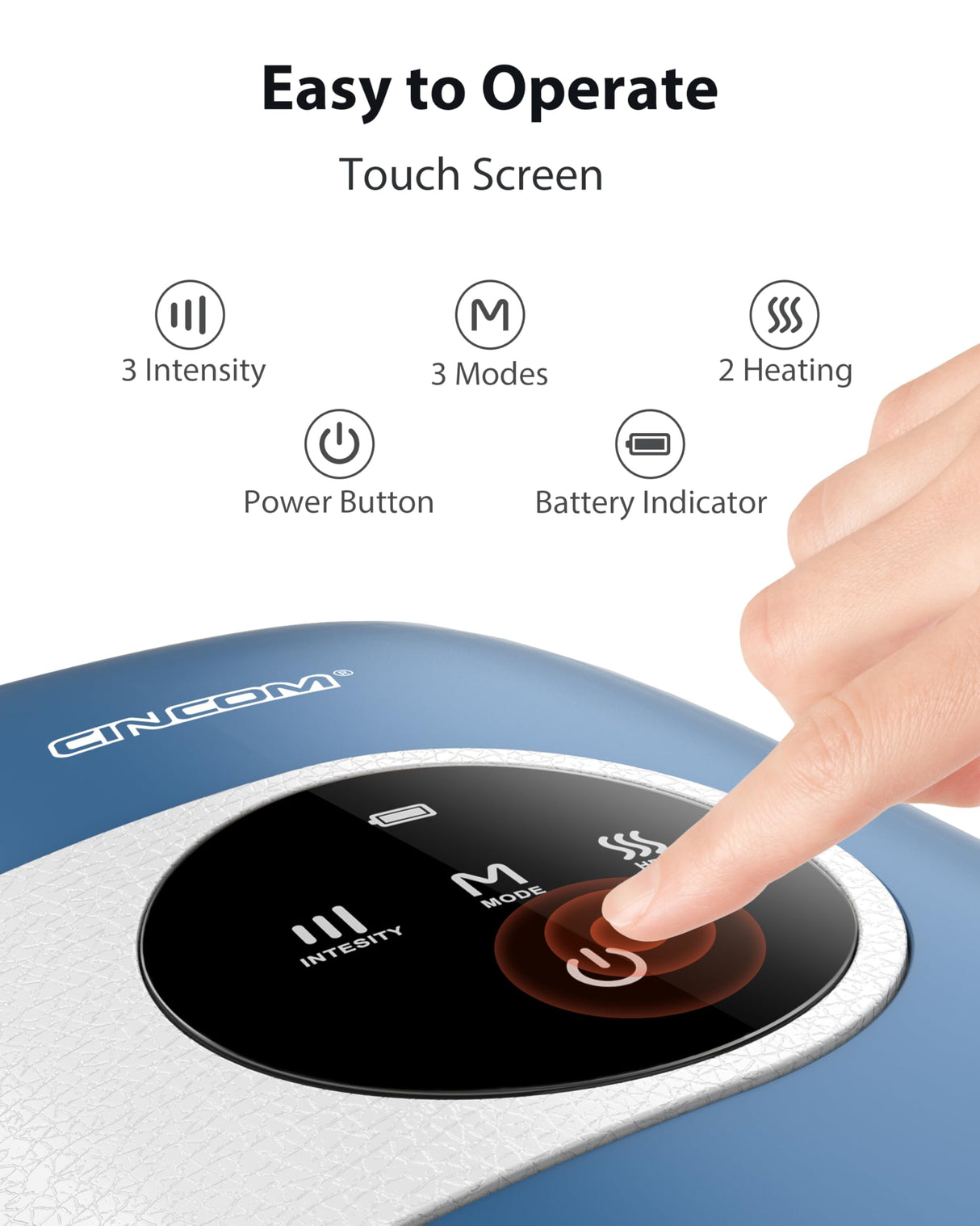 CINCOM Upgraded Hand Massager with Heat and Compression for Arthritis and Carpal Tunnel - Cordless & Rechargeable, Gifts for Women - FSA HSA Eligible