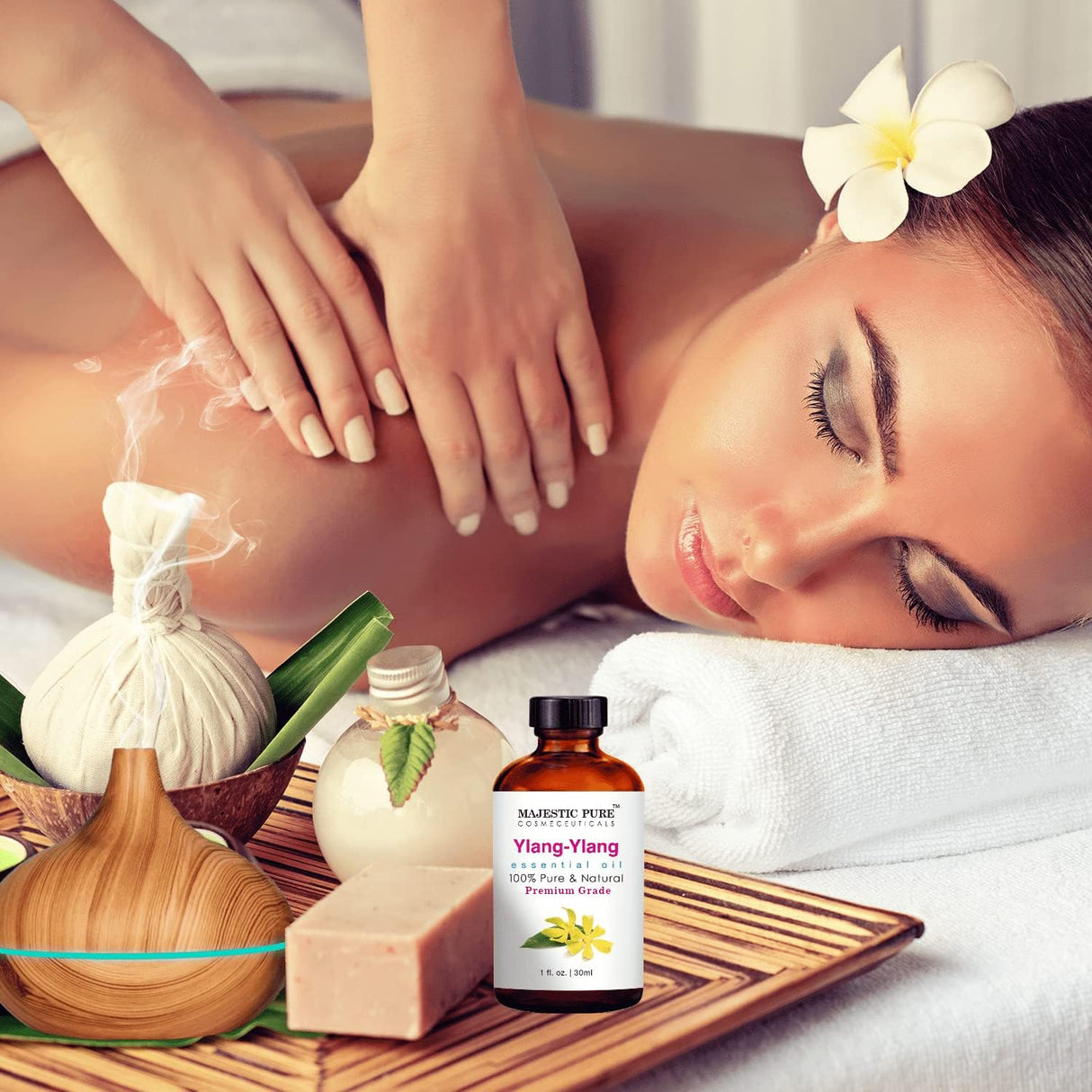 MAJESTIC PURE Ylang Ylang Essential Oil | 100% Pure and Natural Ylang Ylang Oil | Premium Grade Essential Oils for Hair Care, Home Diffusers, Skin, Aromatherapy, Massage and Humidifiers | 4 Fl Oz