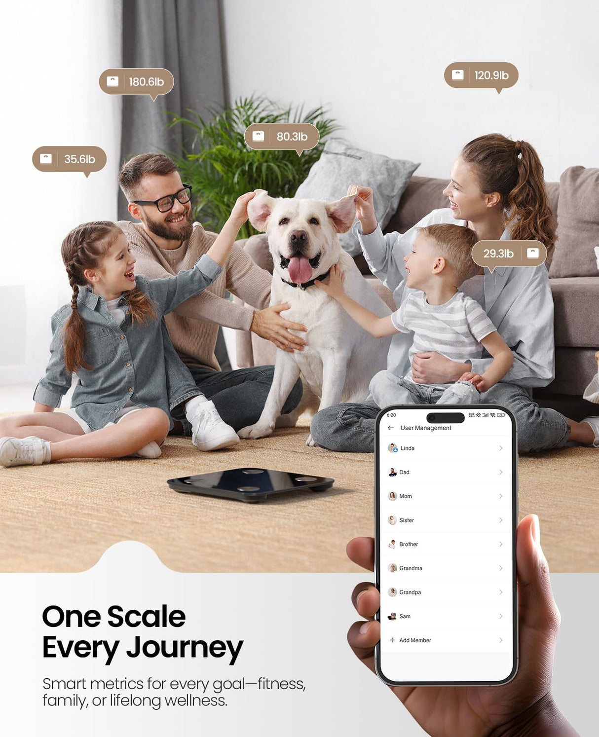 YINOLIFE Scale for Body Weight, Digital Smart Bathroom Weight Scale with BMI, Body Fat, Muscle Mass, Accurate 20 Body Composition Scale, 10.2" Compact Scale with APP, 400lb, Black