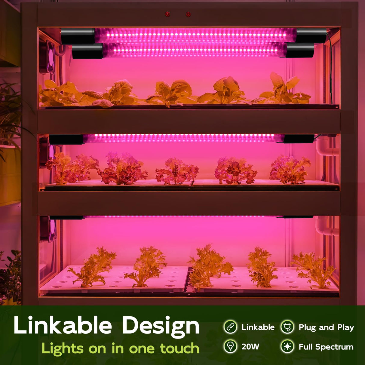 Hlite 16inch LED Grow Lights - Linkable Grow Lights for Indoor Plants