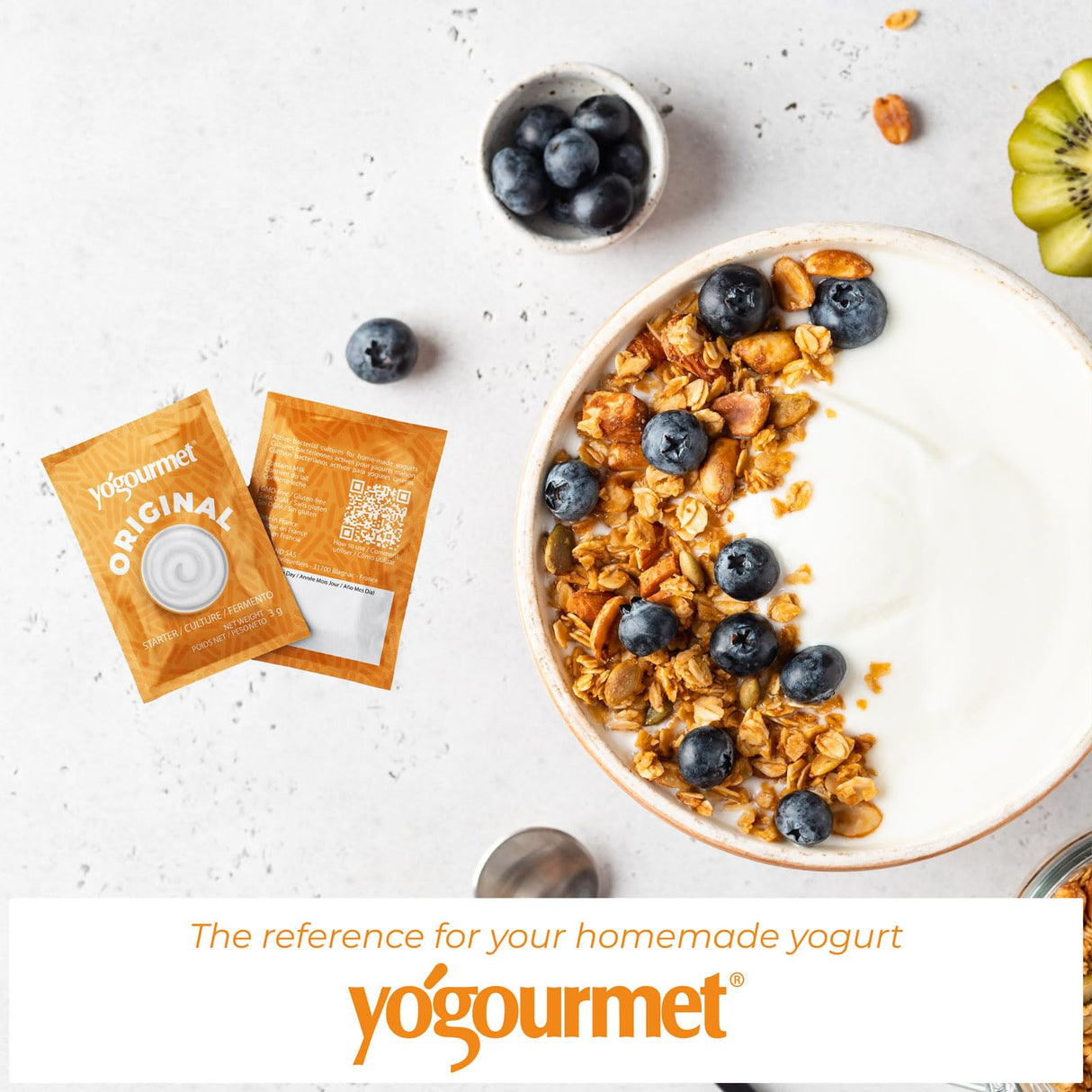 Yogourmet Yogurt Starter (16 Pack Bulk Version) - Make Yogurt at Home - Starter Culture - All Natural, Gluten Free, Kosher, Halal - 3 g Sachets