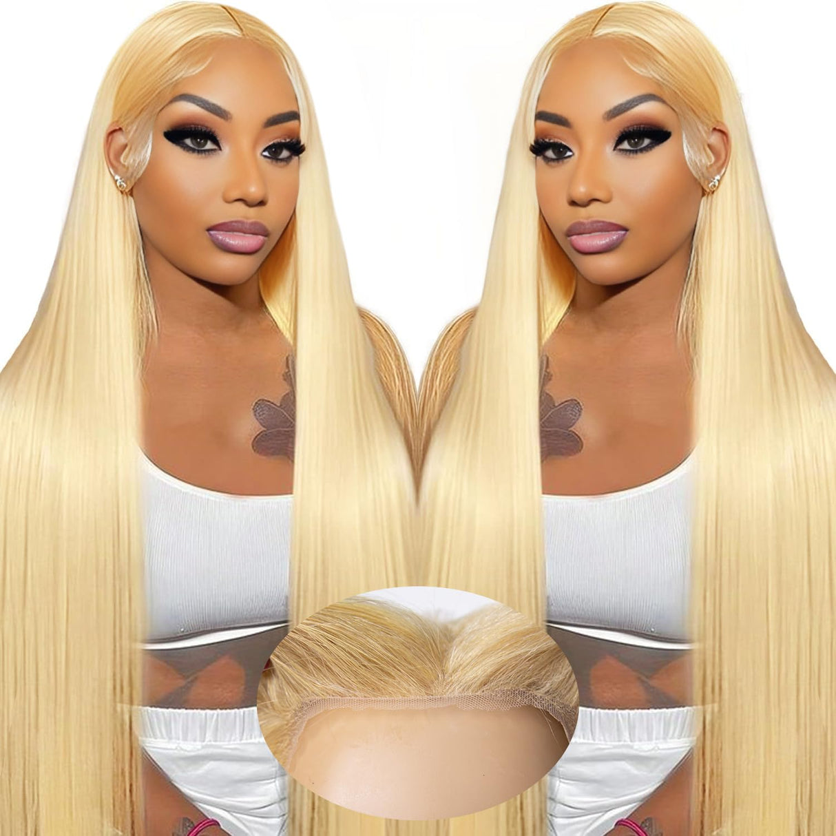 EAGERA 28 Inch 613 Blonde Glueless Wigs Human Hair Pre Plucked Pre Cut 7x5 Blonde HD Lace Front Wig 613 Pre Bleached Glueless Wigs 3 Seconds Wear and Go Closure Wig Human Hair 200% Density for Women