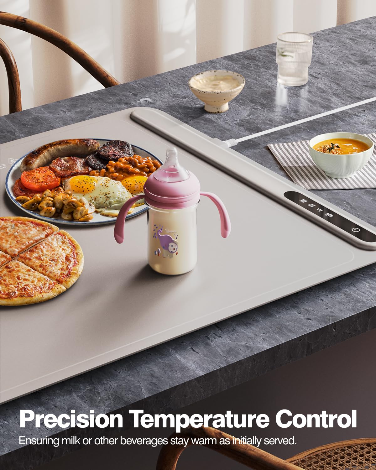 iTRUSOU Electric Warming Tray - Full Surface Heating,Rollable & Portable,Premium Silicone Nano-Material,3 Temperature Settings,Auto Shut-Off -Versatile Food Warmer for Gatherings,Parties,Everyday Use