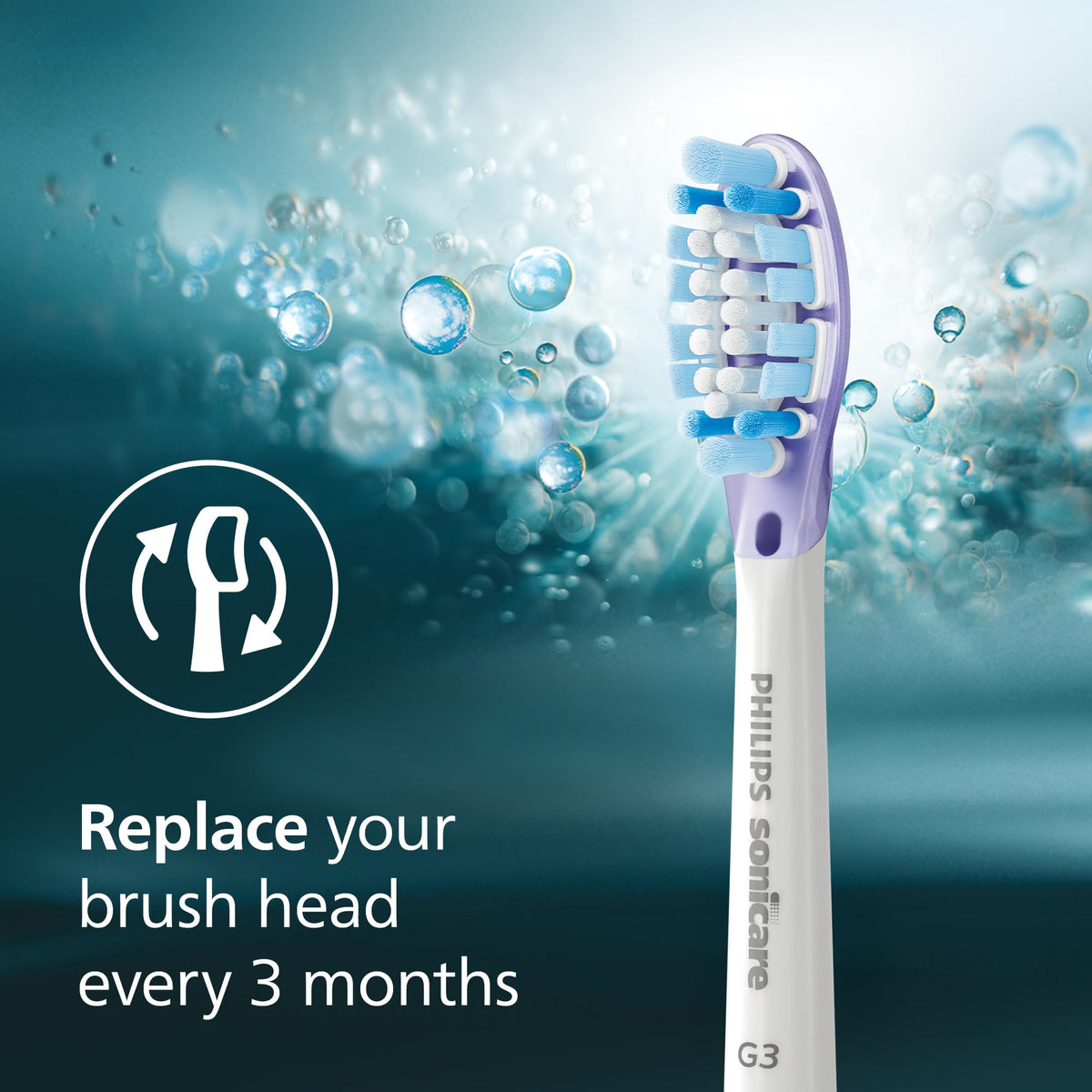 Philips Sonicare G3 Two-in-One Brush Heads, 4-Pack, 1 Year Supply, White