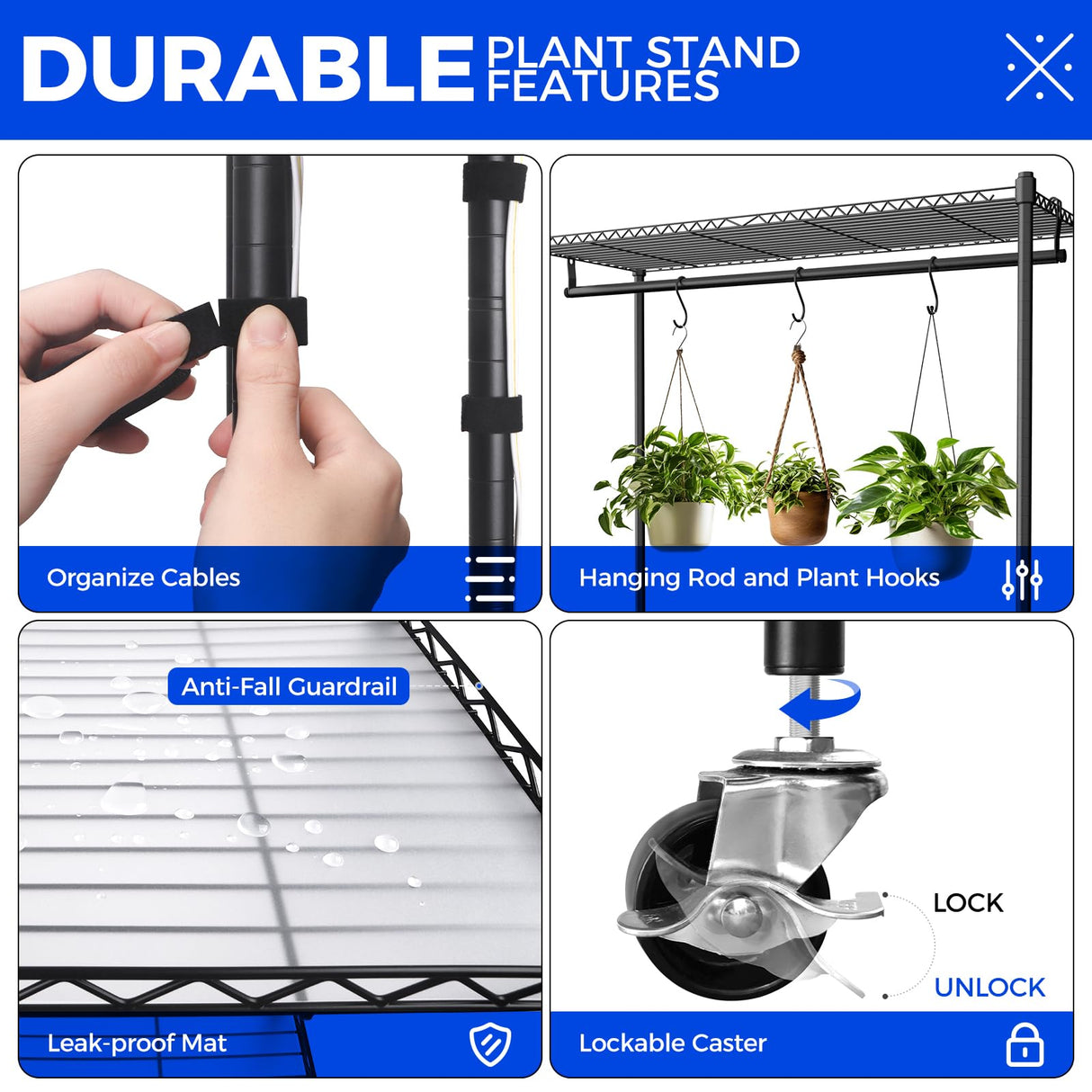Barrina CX3 Plant Stand with Grow Light, 4-Tier, 3FT 5000K, 108W Full Spectrum Indoor DIY Plant Shelf with Lights, Flower Pot Display Rack, Greenhouse, Wheel, Mechanical Timer, 35.4"x13.8"x70.9"
